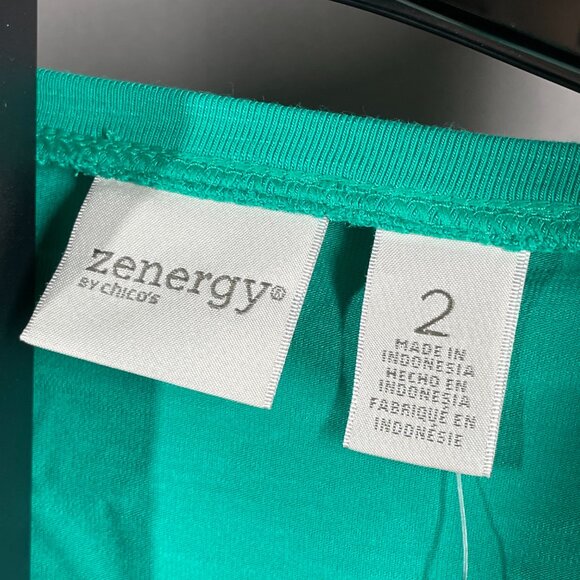 NEW Chicos Dress Womens Medium green zenergy open back casual colorful preppy - Picture 4 of 11